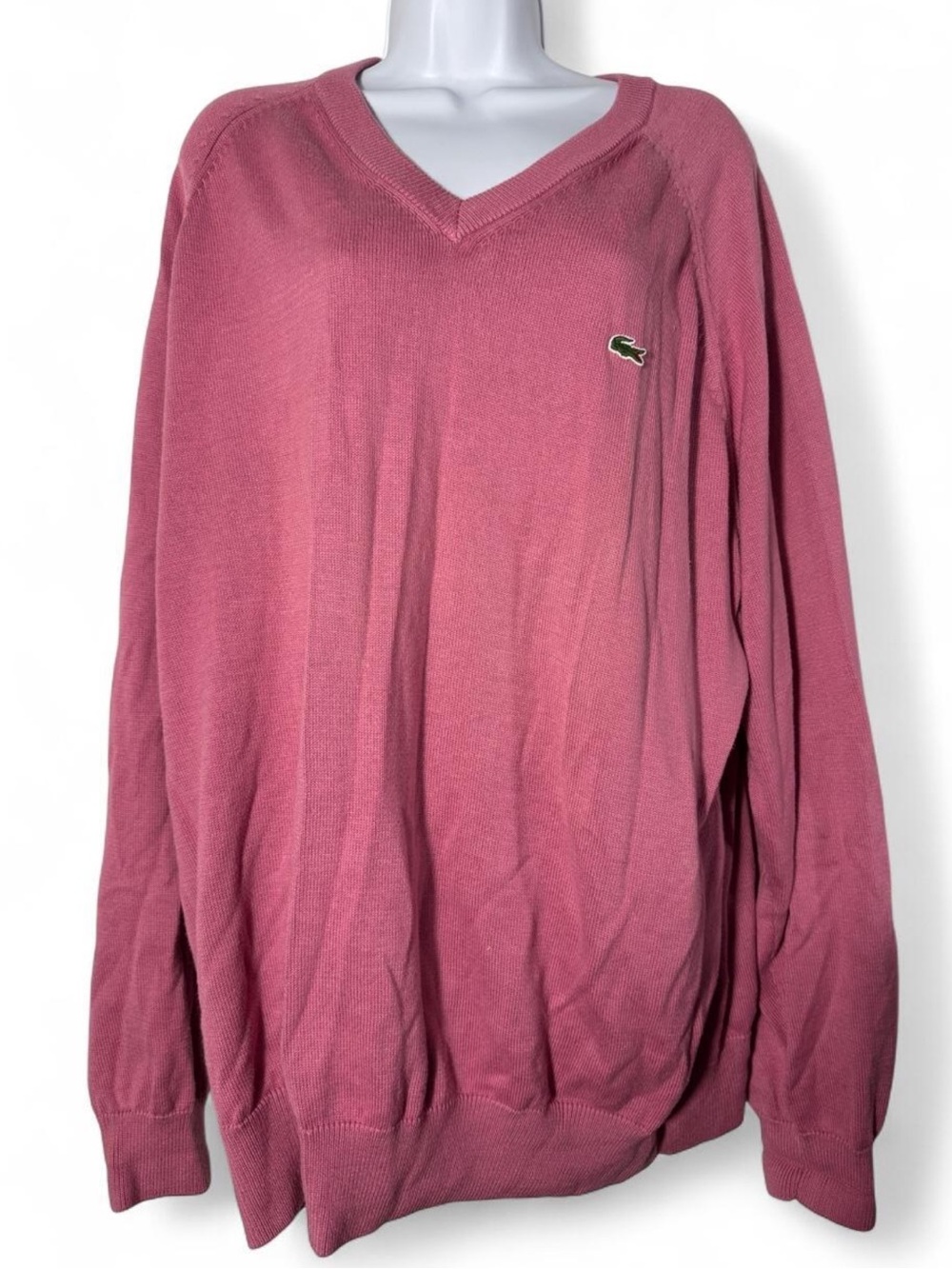 Lacoste Men’s V-Neck Sweater in Rose Pink